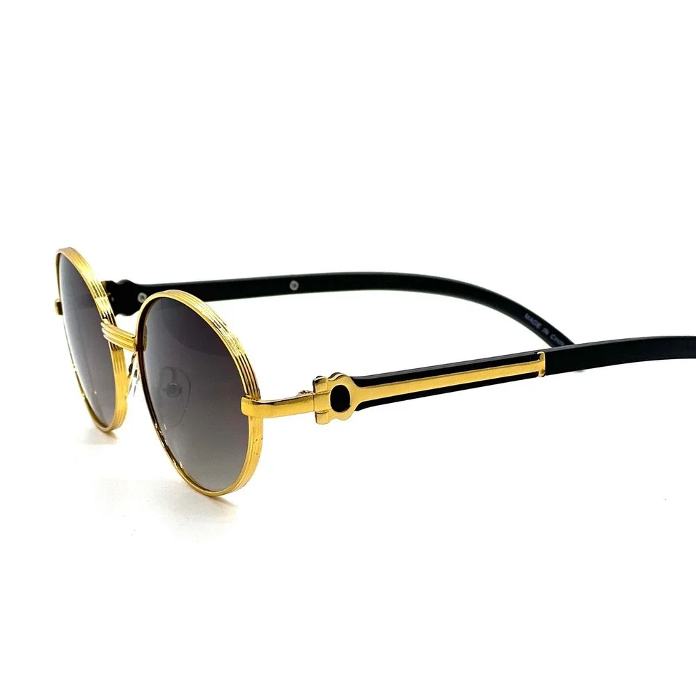 Sunglasses Gold Frame with Black Accent Designer Style Men's Fashion Hip Hop New